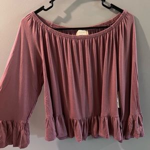 Off the shoulder flare sleeve top